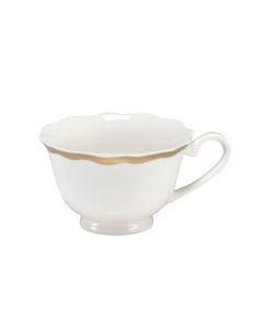 IONICA Tazza tè avorio con filo oro al bordo cl 20