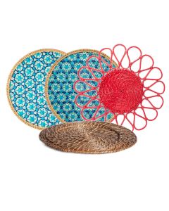 TERSICORE Servizio segnaposto in rattan